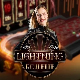 Lightning Roulette online game logo by Evolution on priced-upcasino.uk