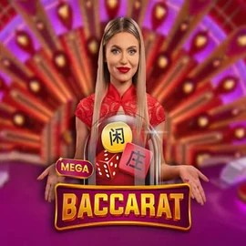 Mega Baccarat slot logo by Pragmatic Play at Priced Up Casino
