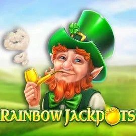 Rainbow Jackpots online game logo by Red Tiger Gaming on priced-upcasino.uk
